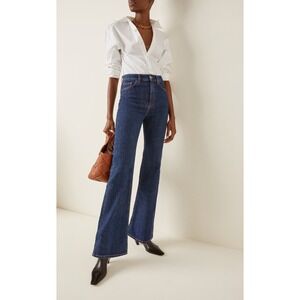 Jeanerica Pyramid  High Rise Flare Jeans Dark Wash Organic Cotton 28/32